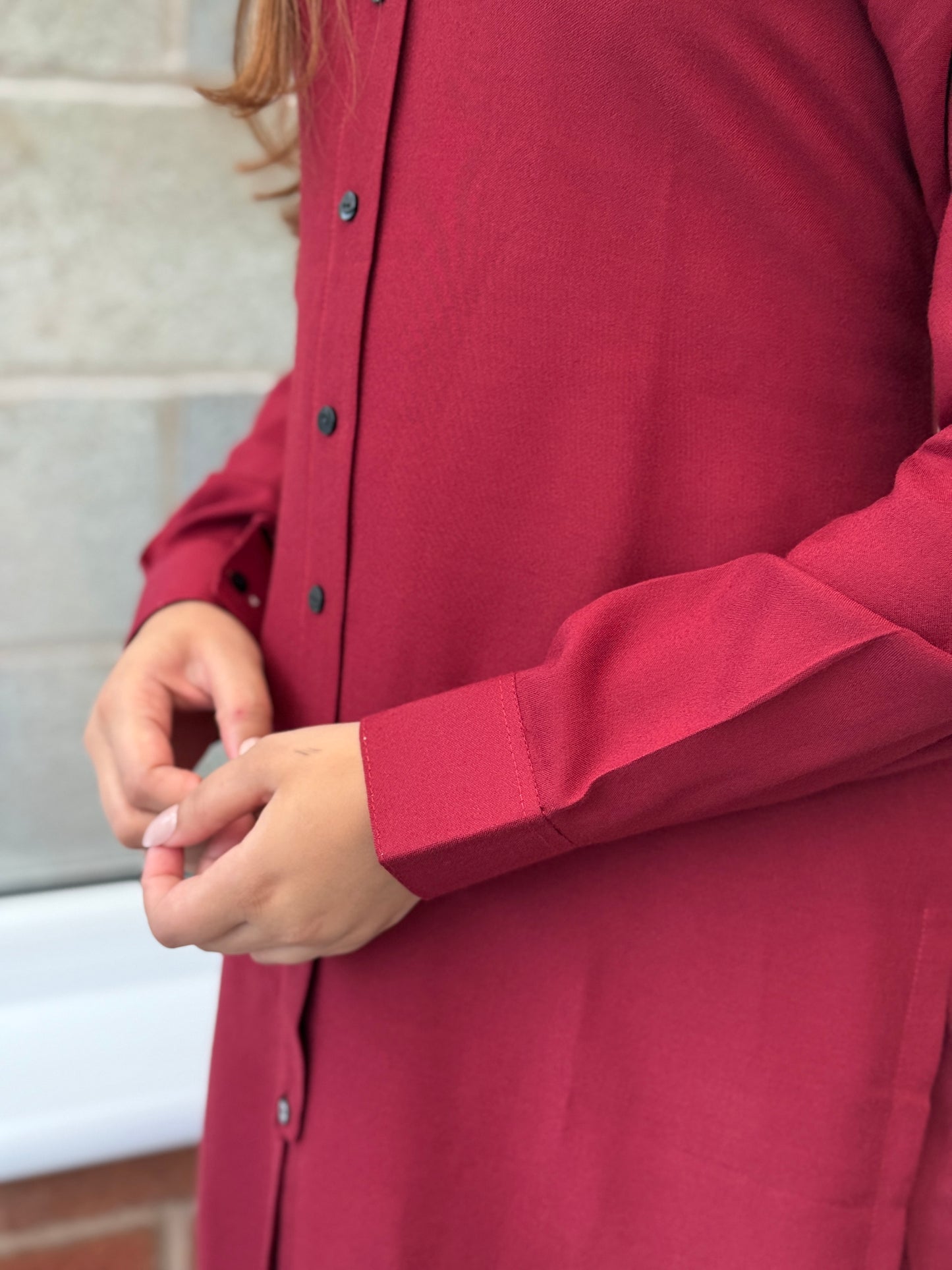 Crimson Charm - Dhanak Co-ord Set