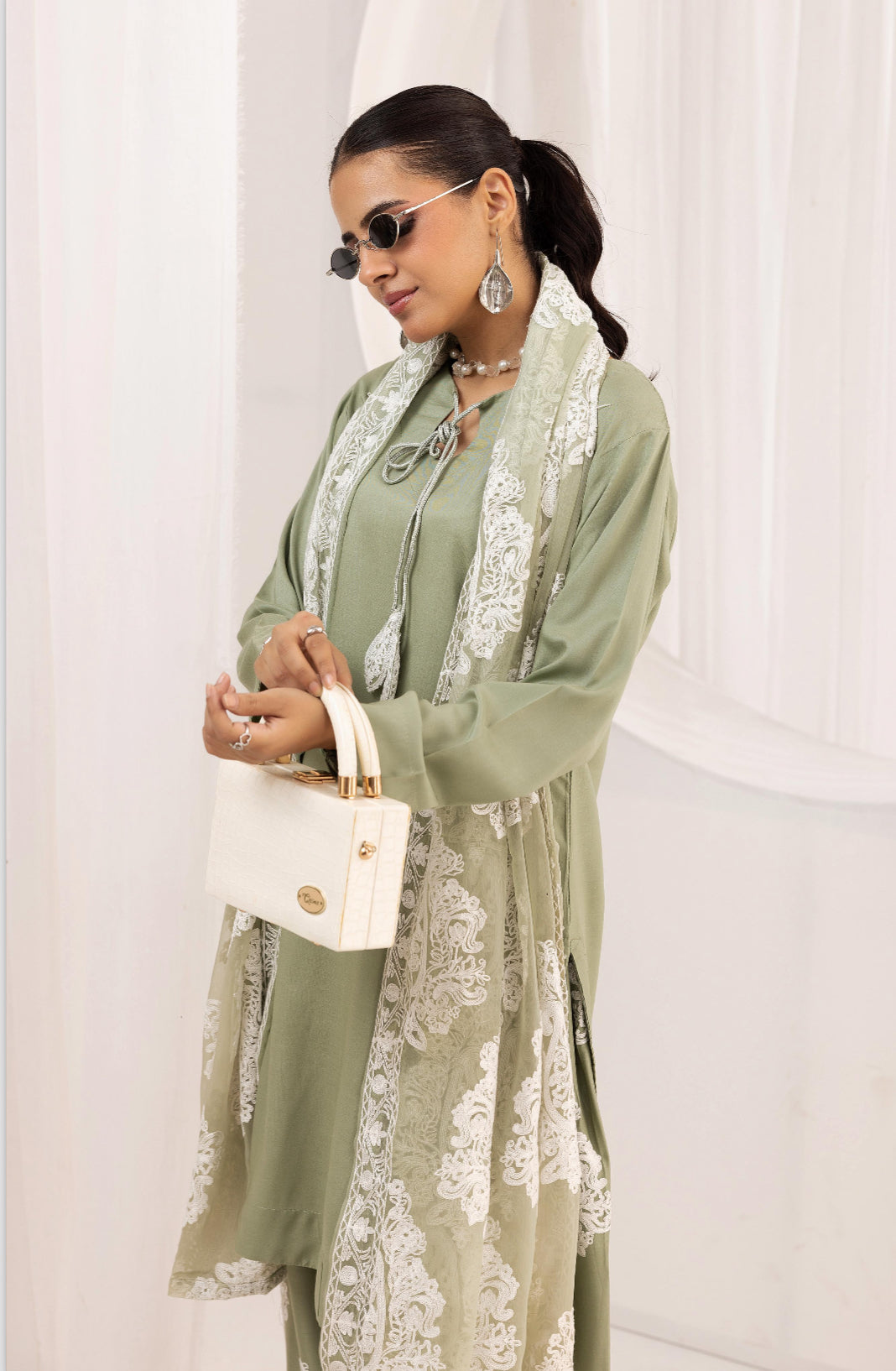 Jannat Farsi Mother Daughter - Pistachio Green