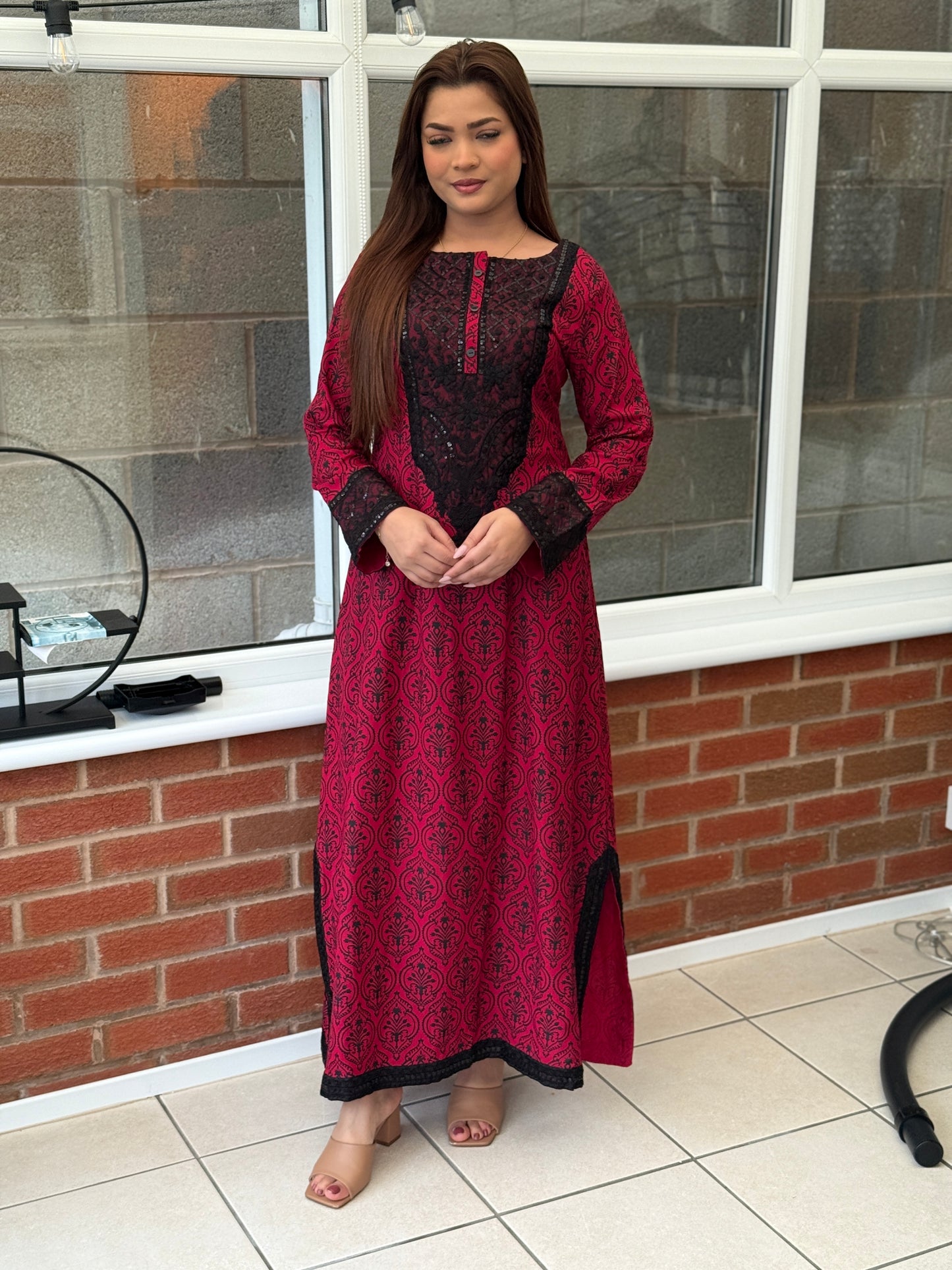 Zaraan Dhanak - 2 Piece Red