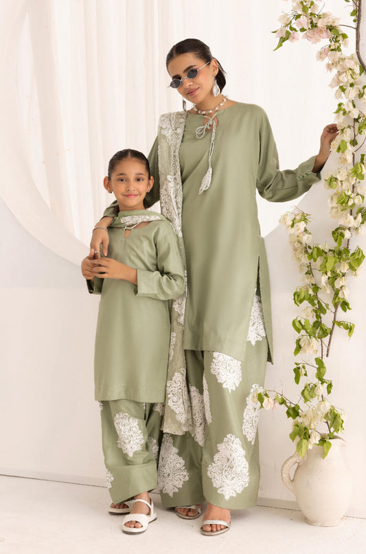 Jannat Farsi Mother Daughter - Pistachio Green