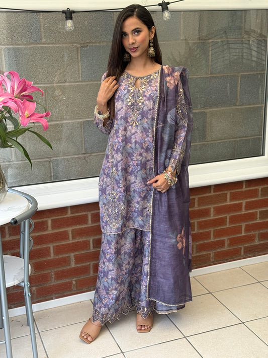 Lilac Mirage Lawn Suit