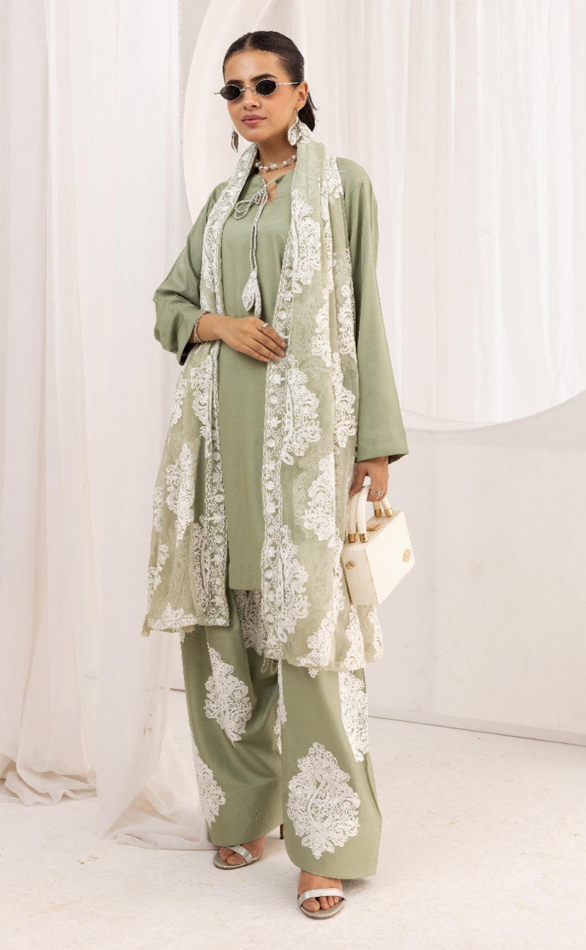 Jannat Farsi Mother Daughter - Pistachio Green