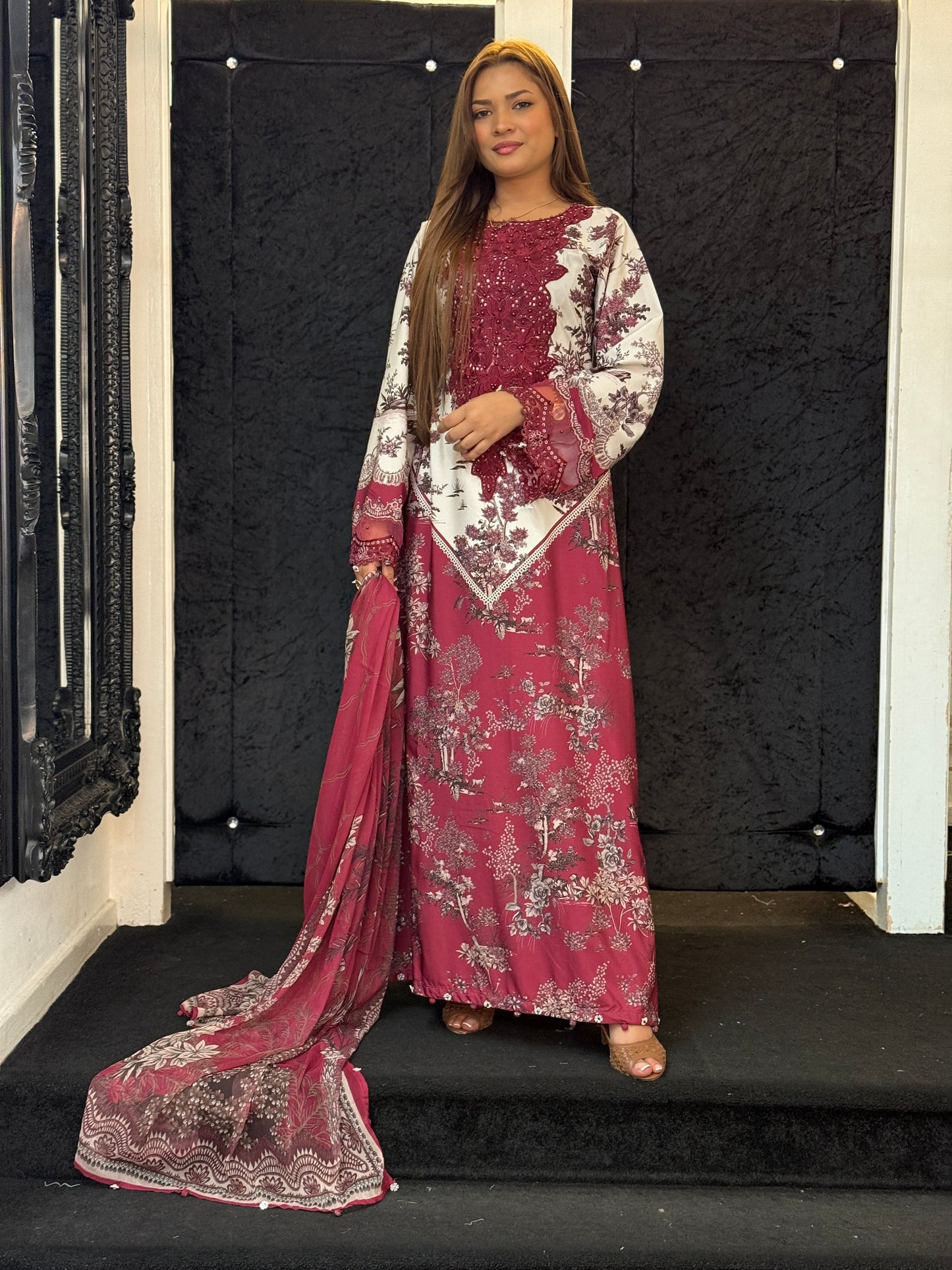 Maria B - M Print Maxi Suit