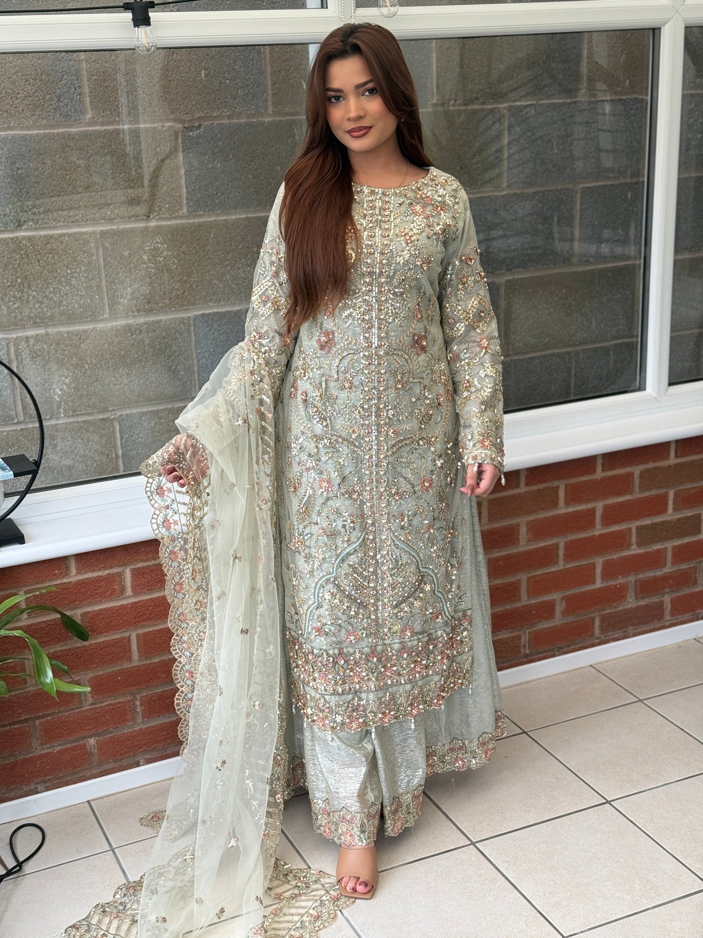 Aurelia Heirloom - Hand Embellished Net Ensemble