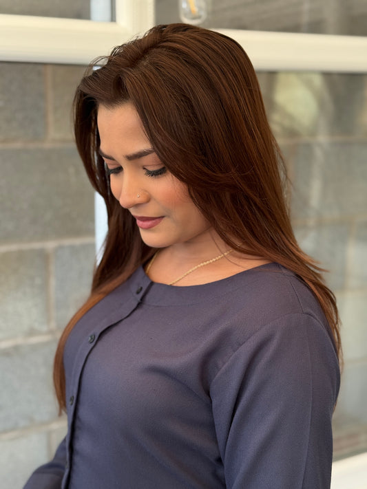 Slate Grey Dhanak Co-Ord