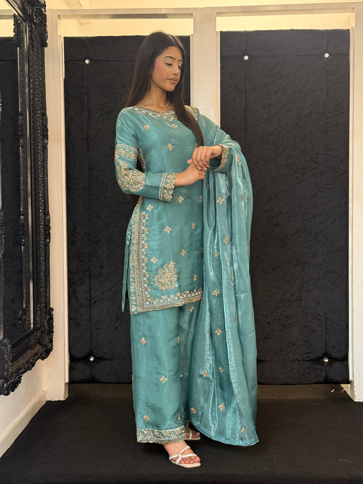 Sheesha Silk Hand- Embellished Suit