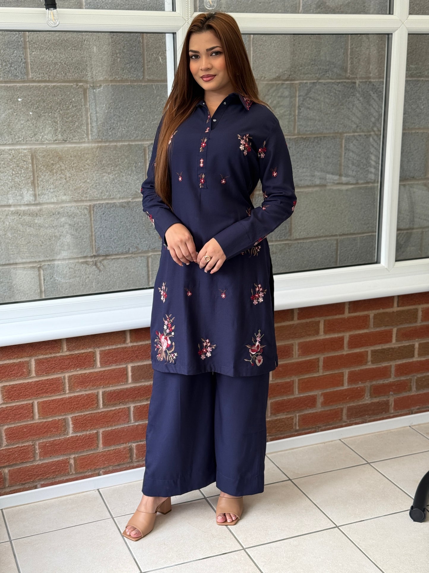 Winter Bloom Navy Co-Ord Set