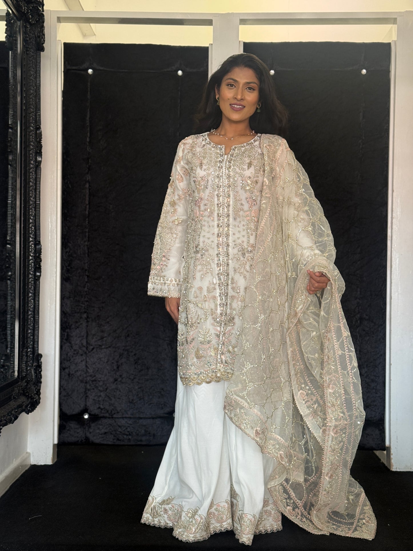 Zoya Ivory Sharara Suit