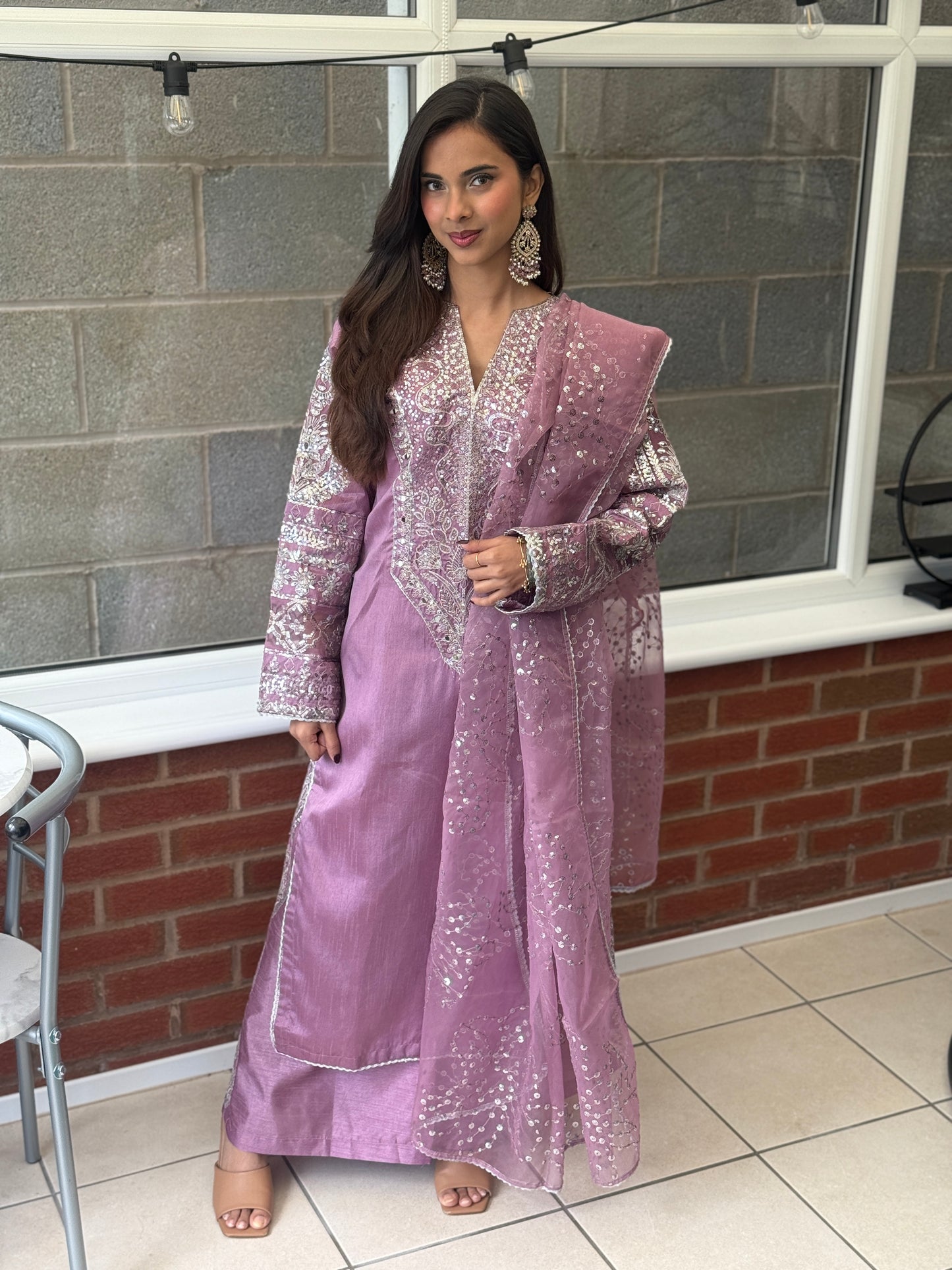Mauve Royale Raw Silk Set