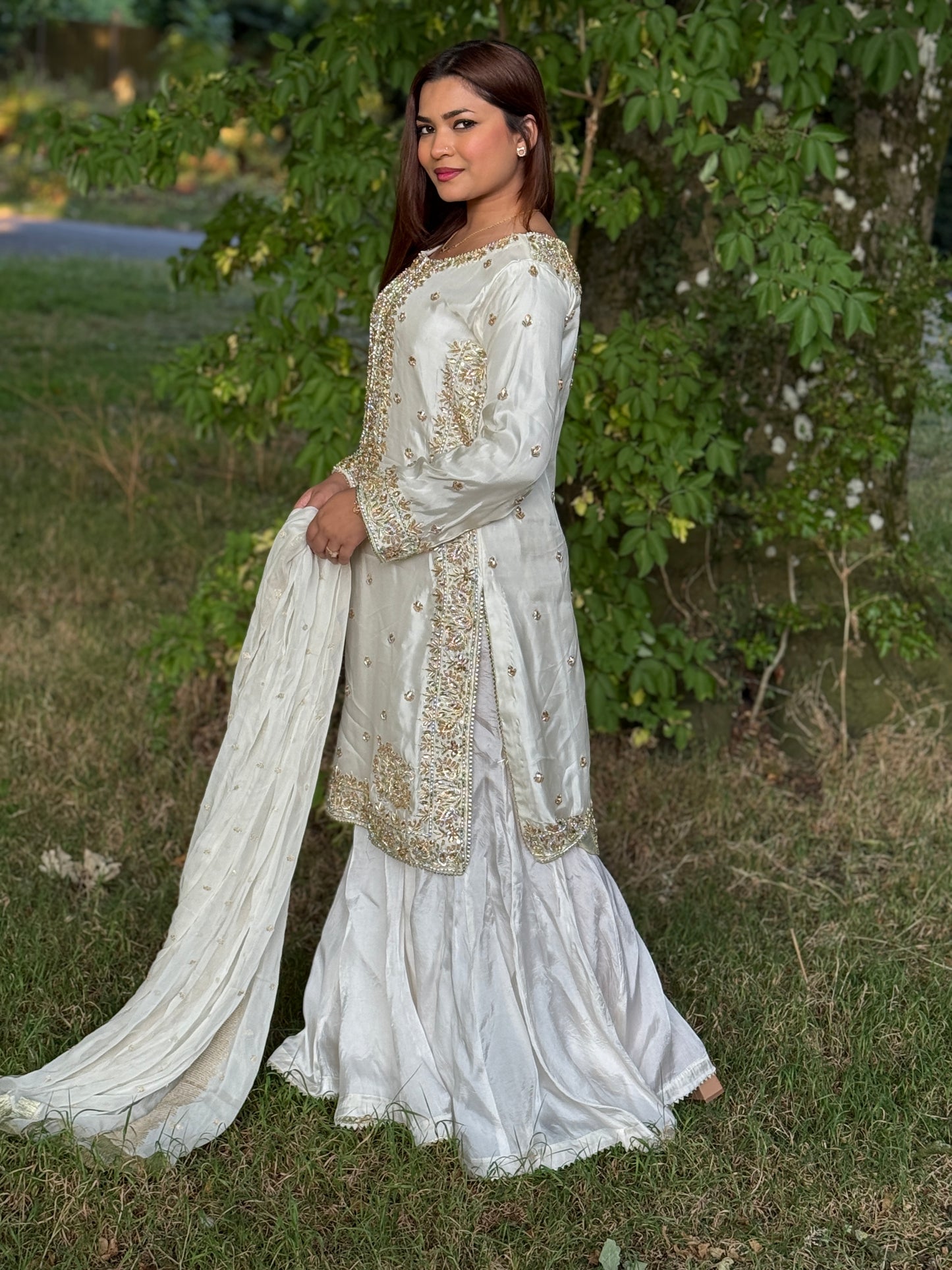 Noor Royale - Luxury Hand Embellished Silk Sharara