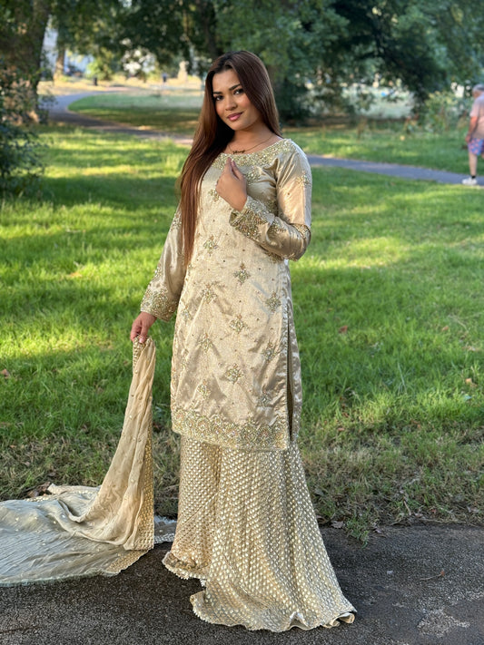 Golden Noor Flared Kali Sharara*