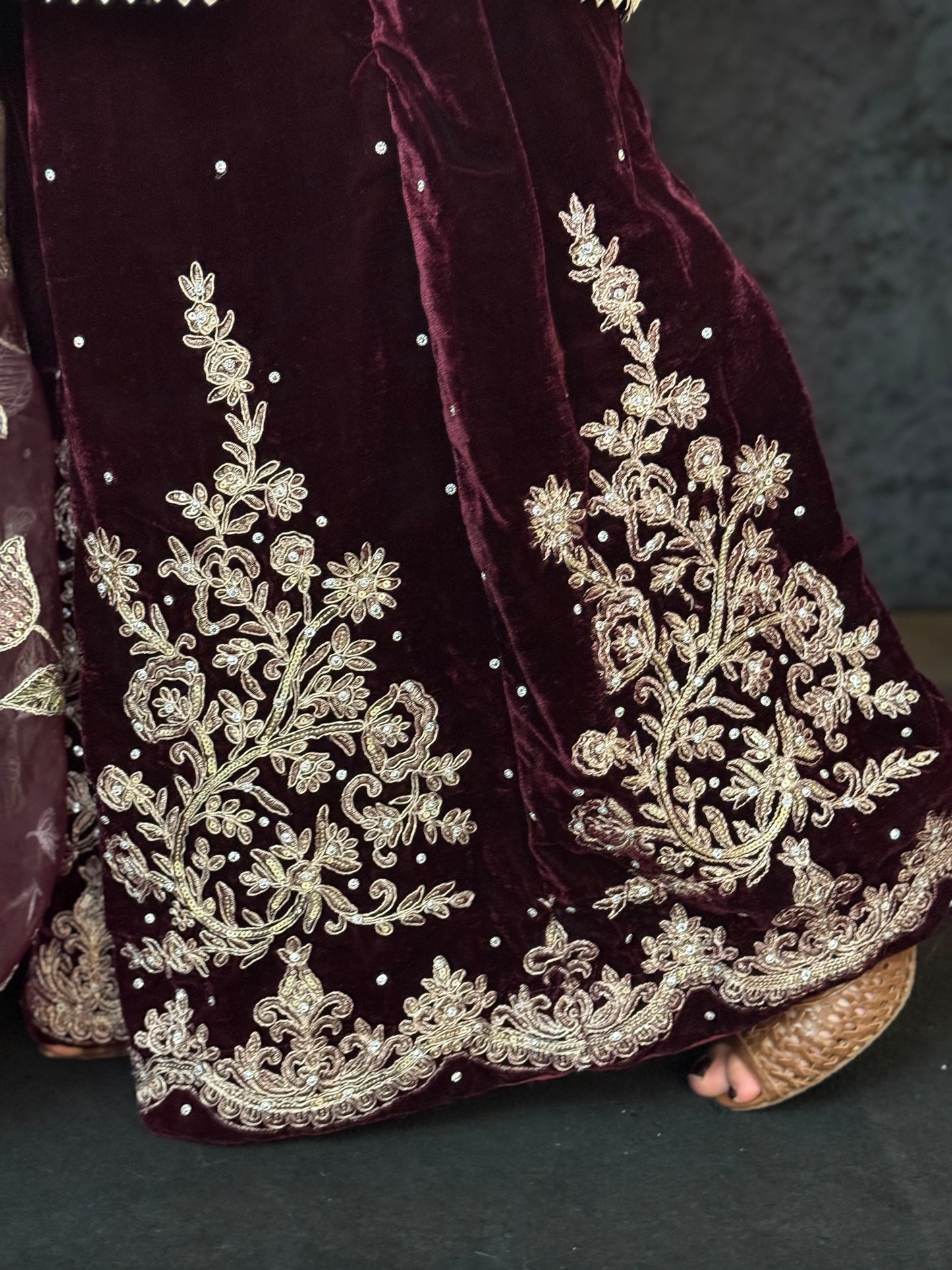 Asteria Velvet - Garnet Embellished Suit