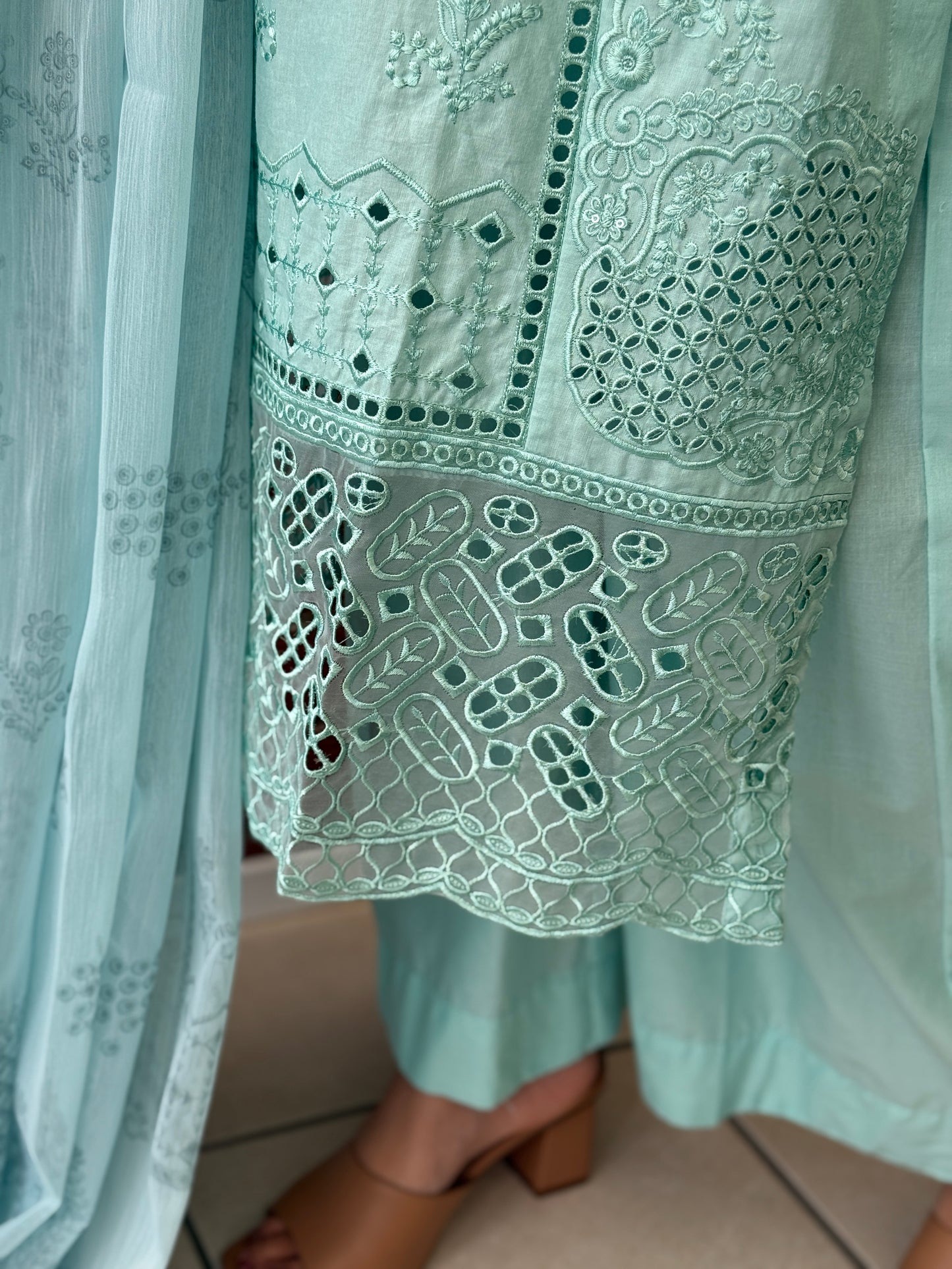 Aqua Grace - 3 Piece Sequins Suit