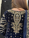 Zeenat Royale - Navy Velvet & Jamawar Suit