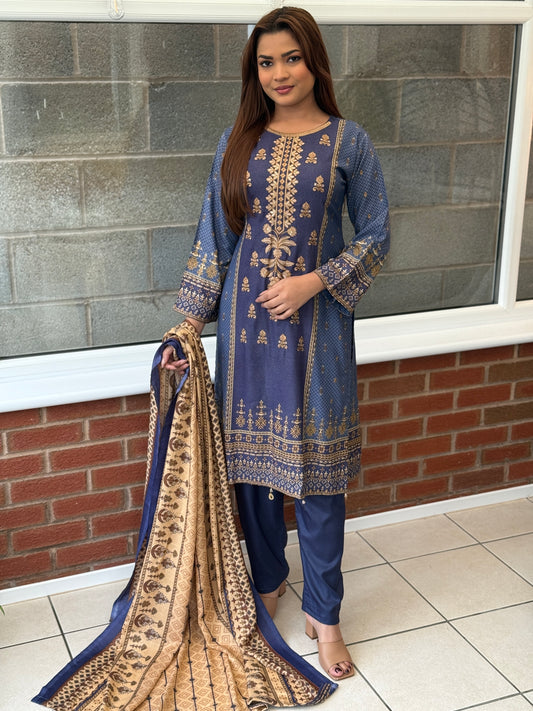 Marjaan Dhanak - Winter Embroidered Suit