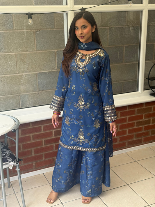 Midnight Zareen - Luxe Sharara Edit