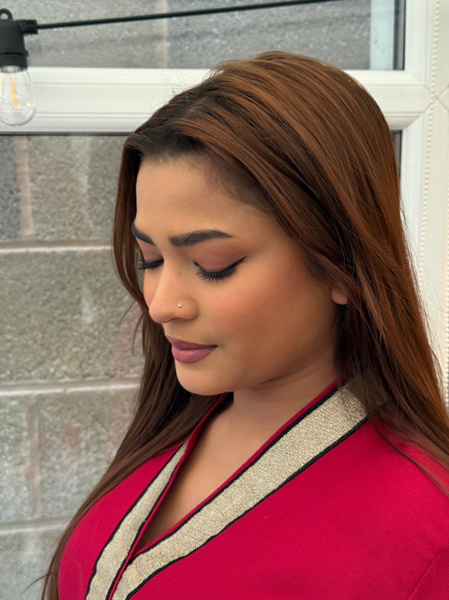 Dania - Dhanak Embroidered Co-Ord Ruby Edition