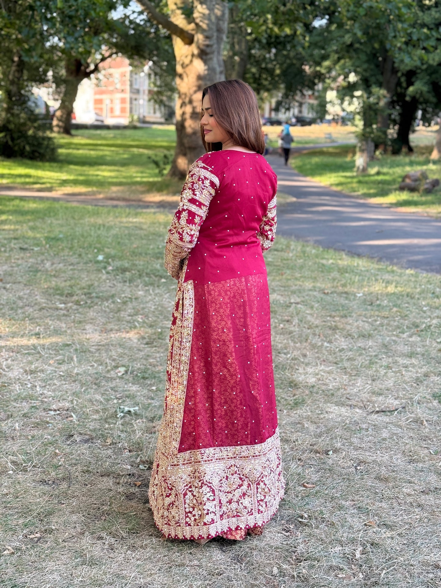 Crimson Majesty Embroidered Lehnga