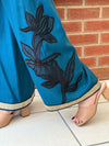 Dania - Embroidered Dhanak Co-Ord Teal Edition