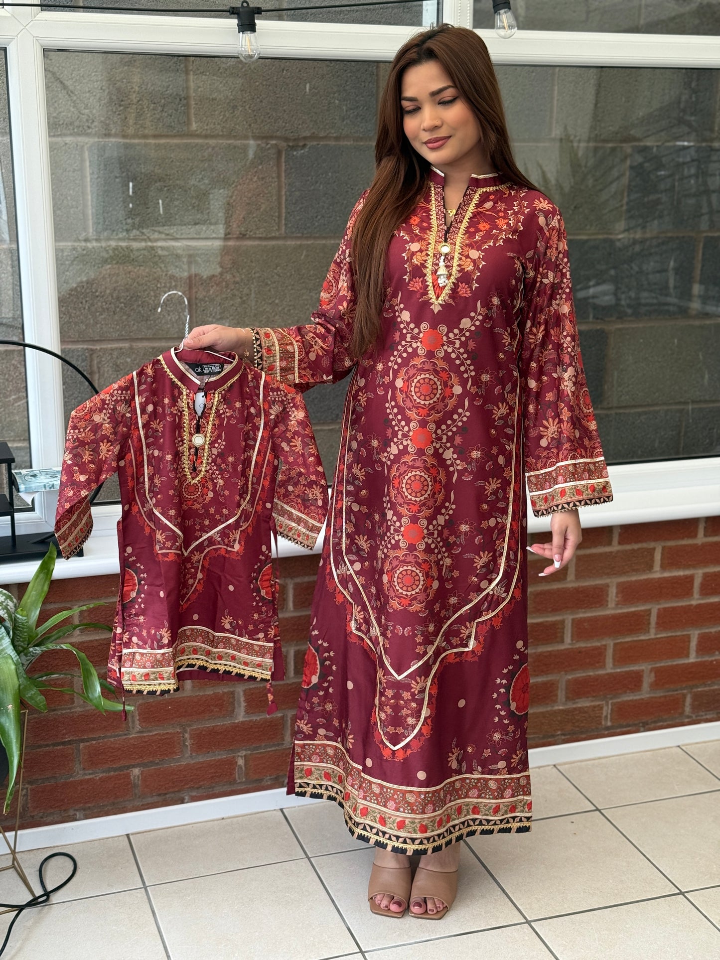 Liana Luxe - Mother & Daughter Set - Maroon
