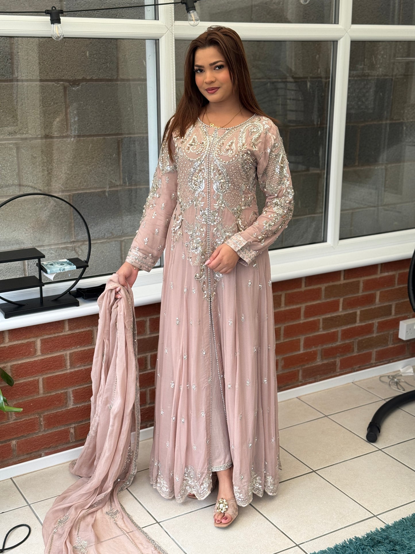 Neelam - Blush Crystal Maxi Dress