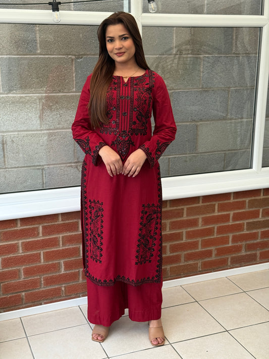 Zarmina Ruby Khadder Embroidered 2 Piece Suit