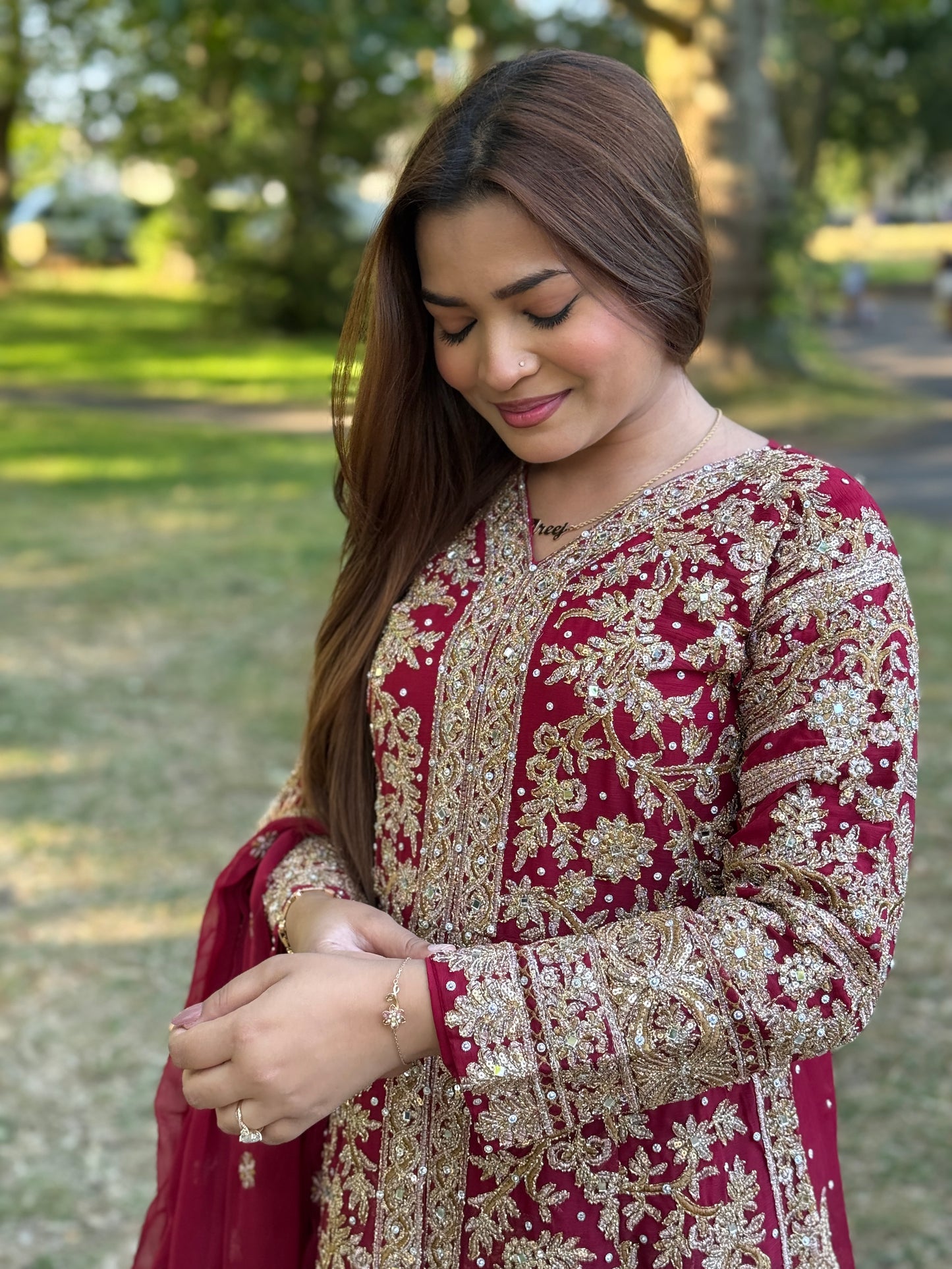 Crimson Majesty Embroidered Lehnga