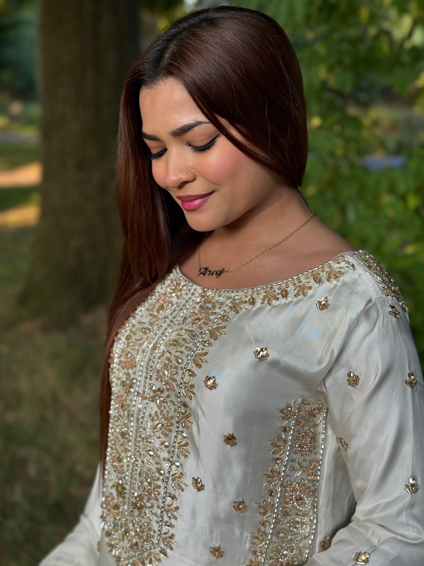 Noor Royale - Luxury Hand Embellished Silk Sharara