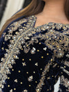 Zeenat Royale - Navy Velvet & Jamawar Suit