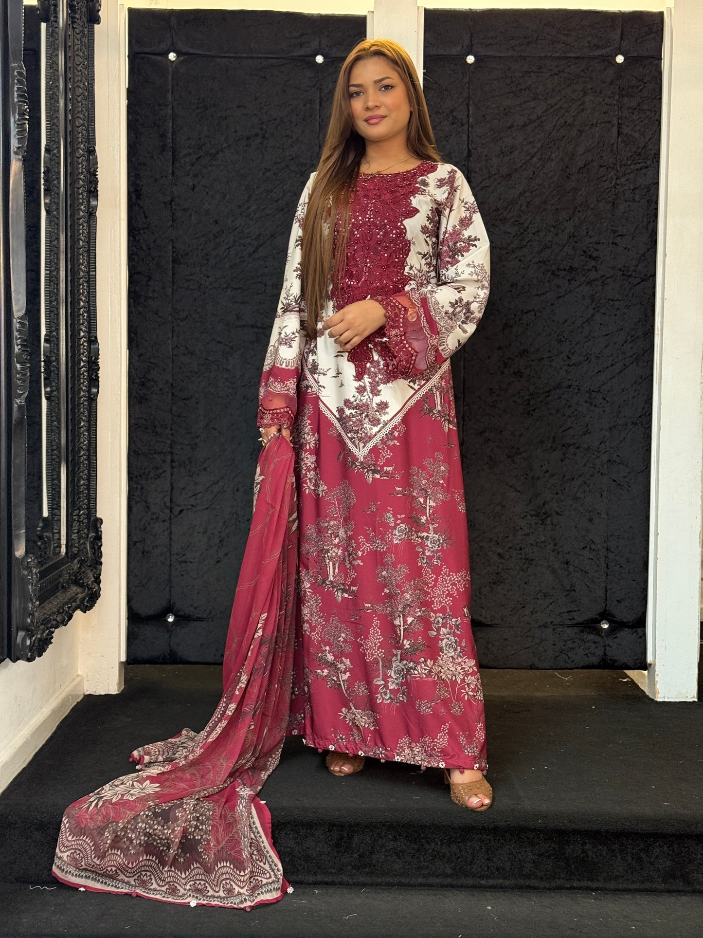 Maria B - M Print Maxi Suit