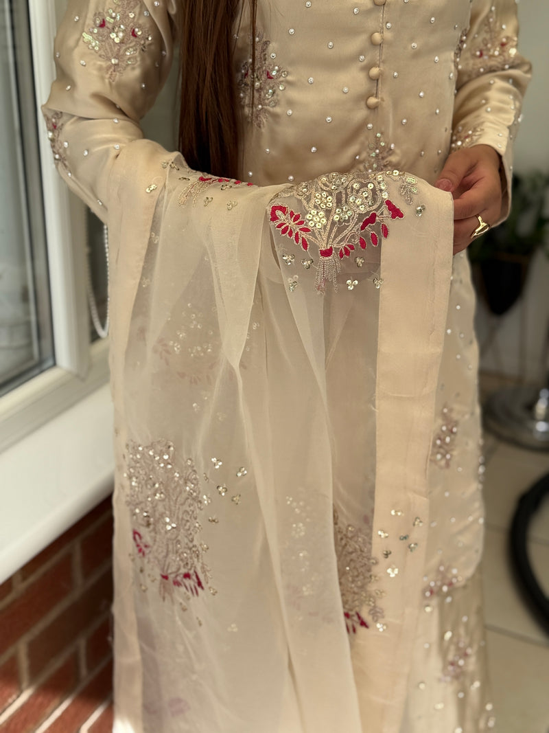 Champagne Pearl Embellished Suit