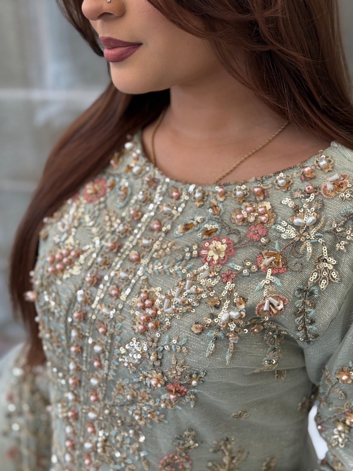 Aurelia Heirloom - Hand Embellished Net Ensemble