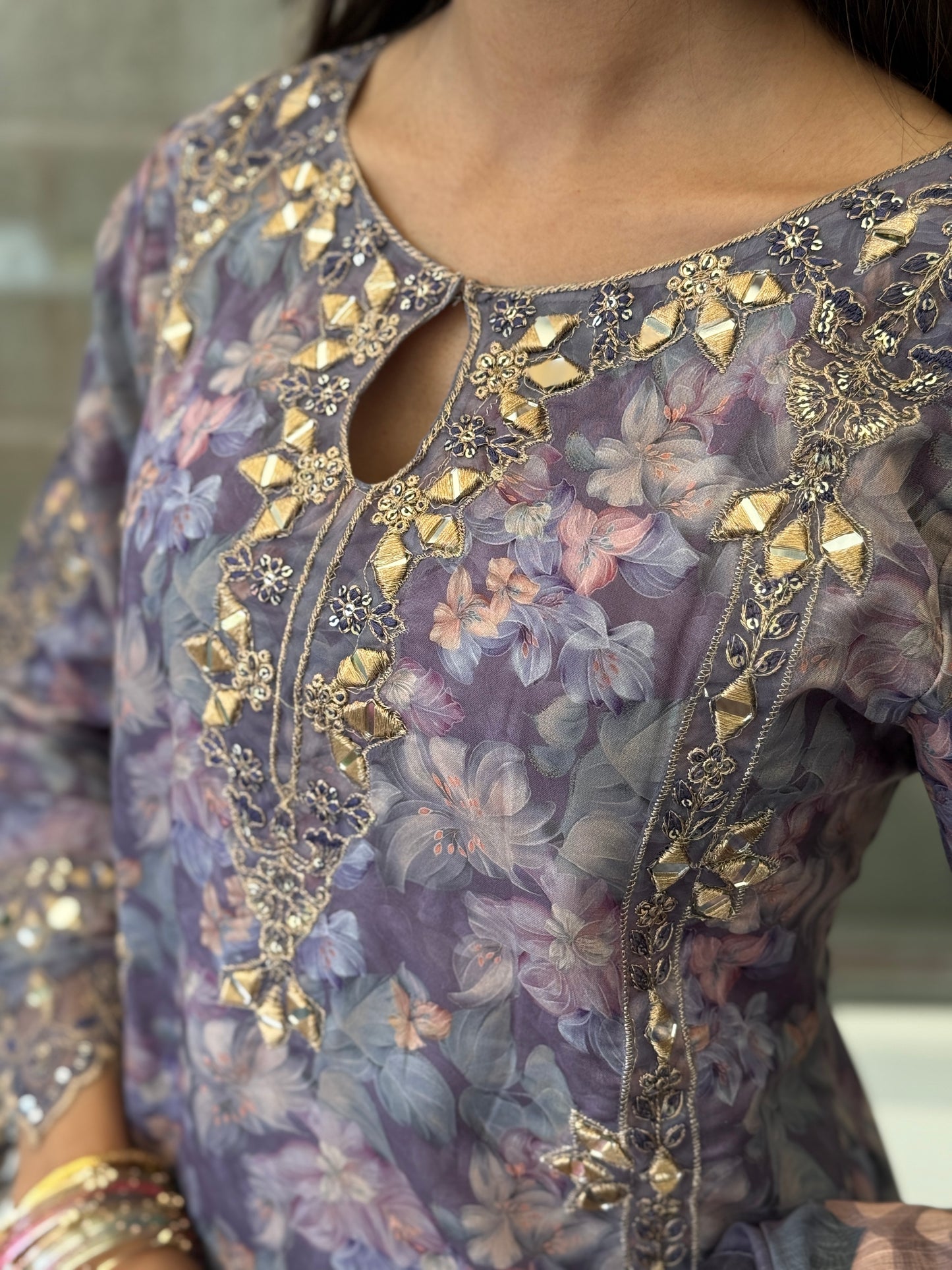 Lilac Mirage Lawn Suit