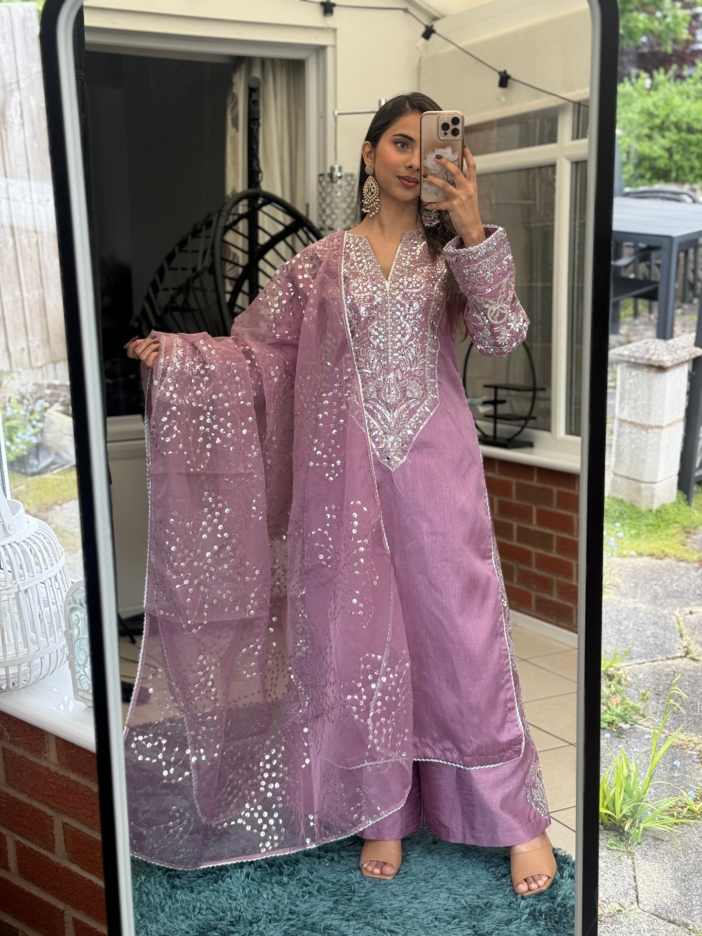 Mauve Royale Raw Silk Set