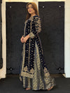 Zeenat Royale - Navy Velvet & Jamawar Suit