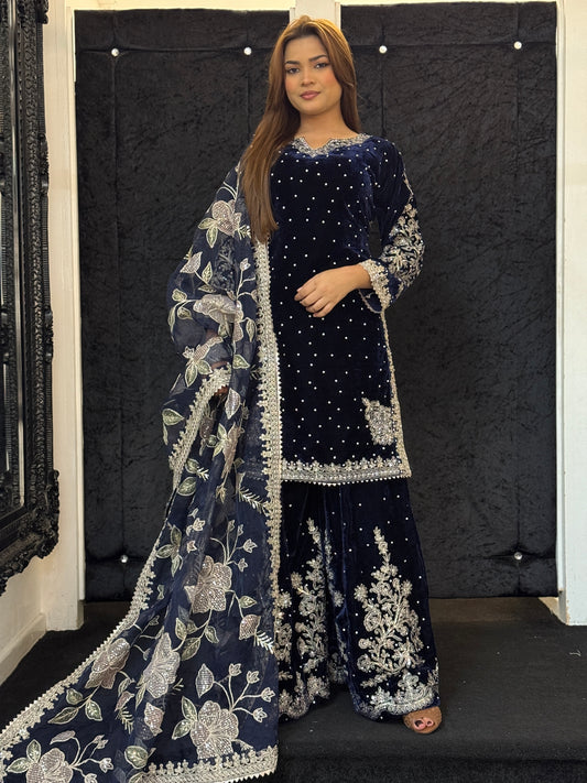 Asteria Velvet - Midnight Embellished Suit