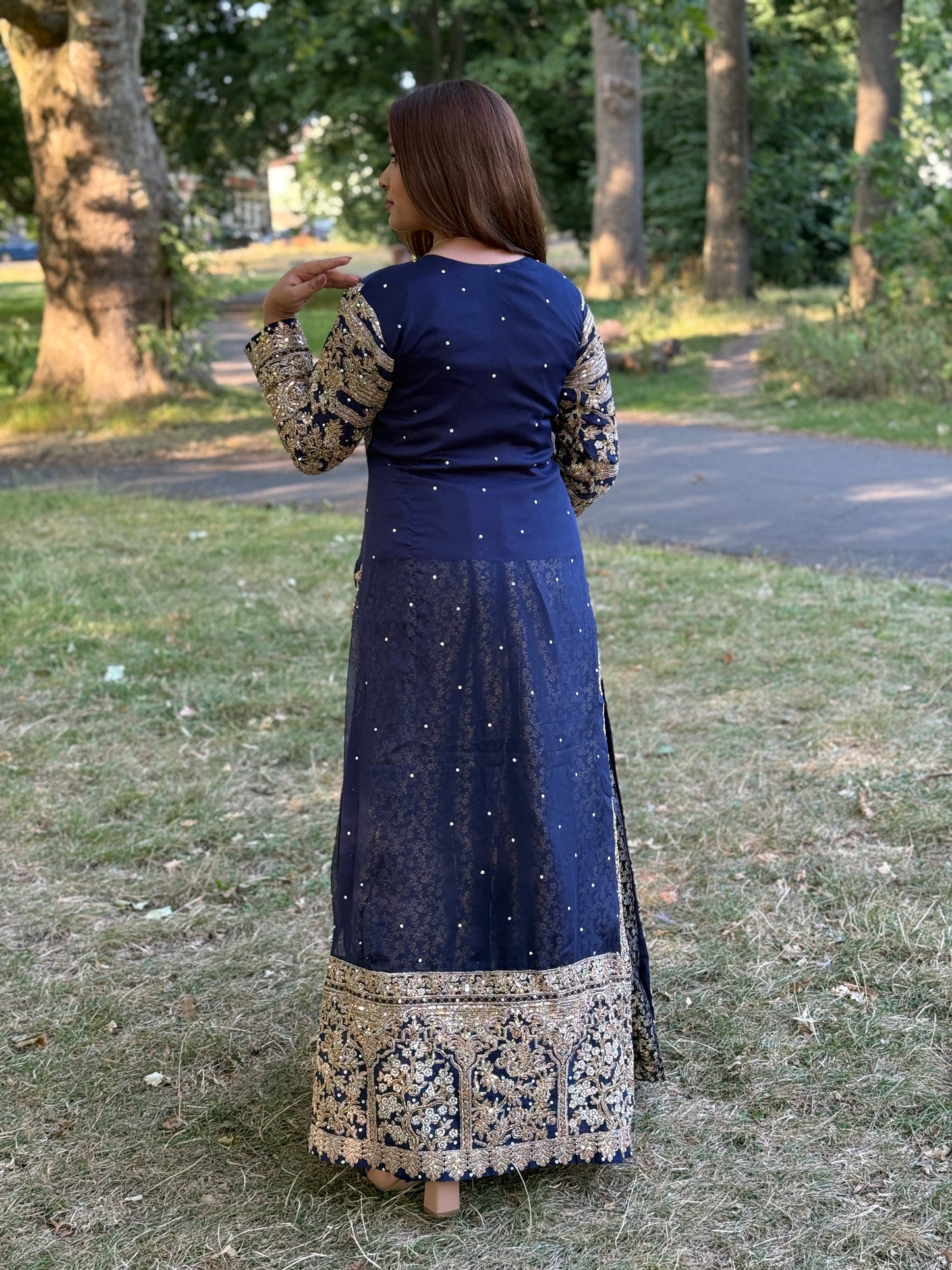 Midnight Majesty Embroidered Lehnga