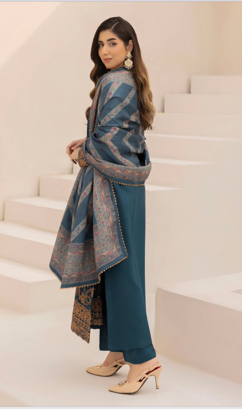 Teal Majesty Dhanak Suit