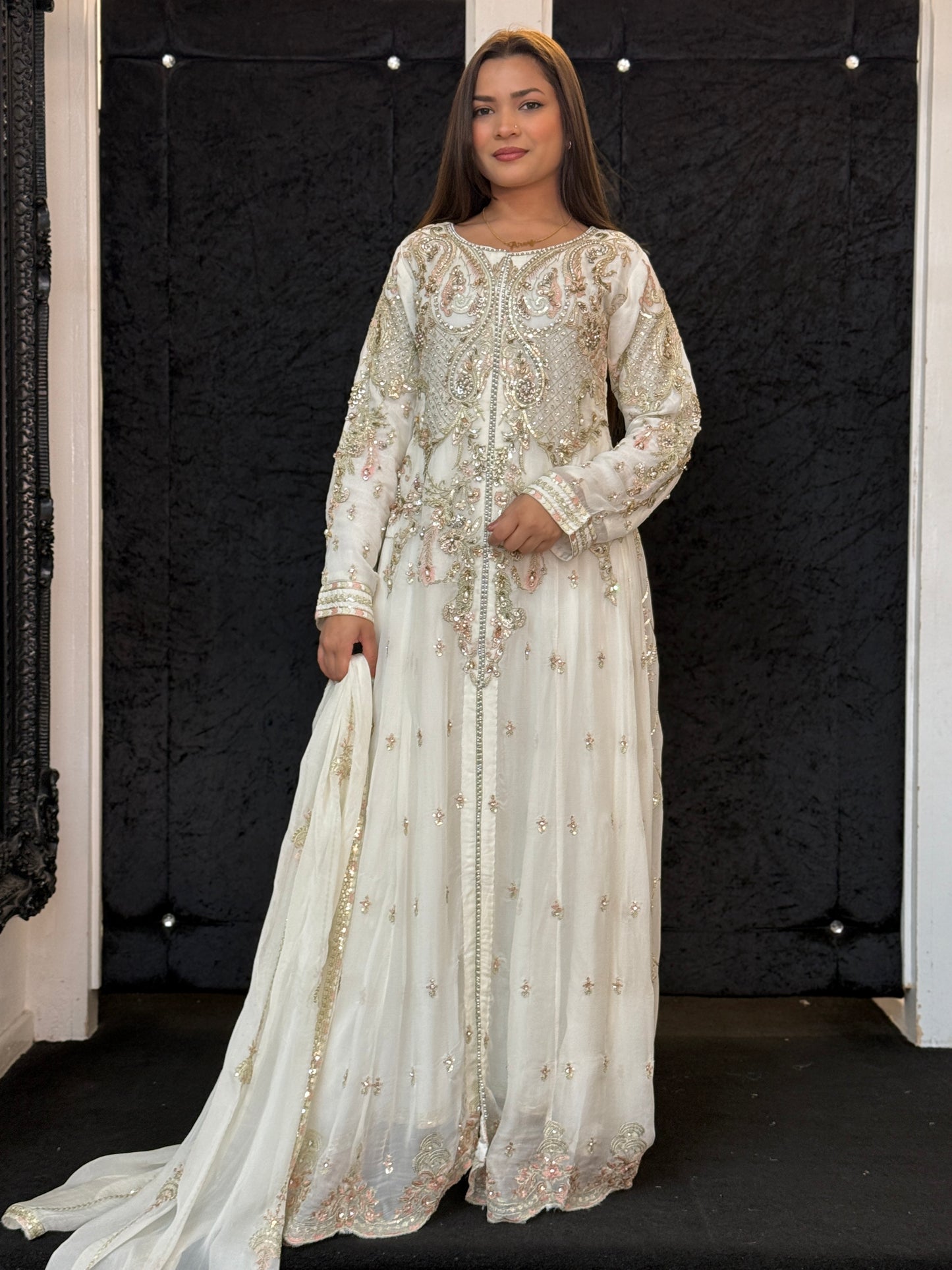 Ivory Éclat Chiffon Maxi
