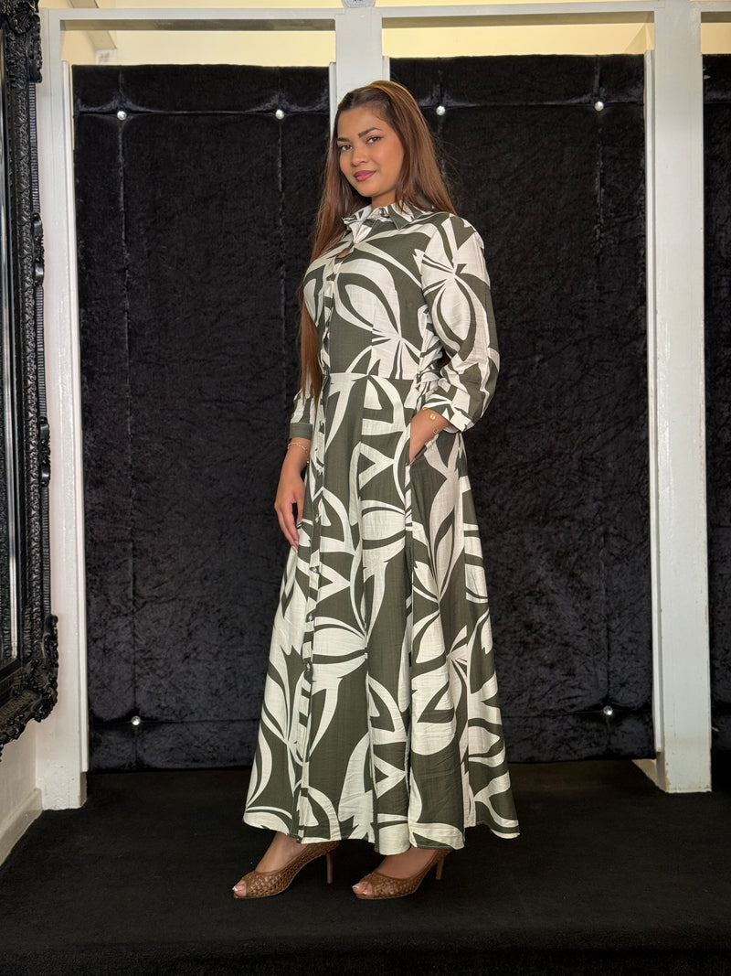 KHAKI MAXI DRESS