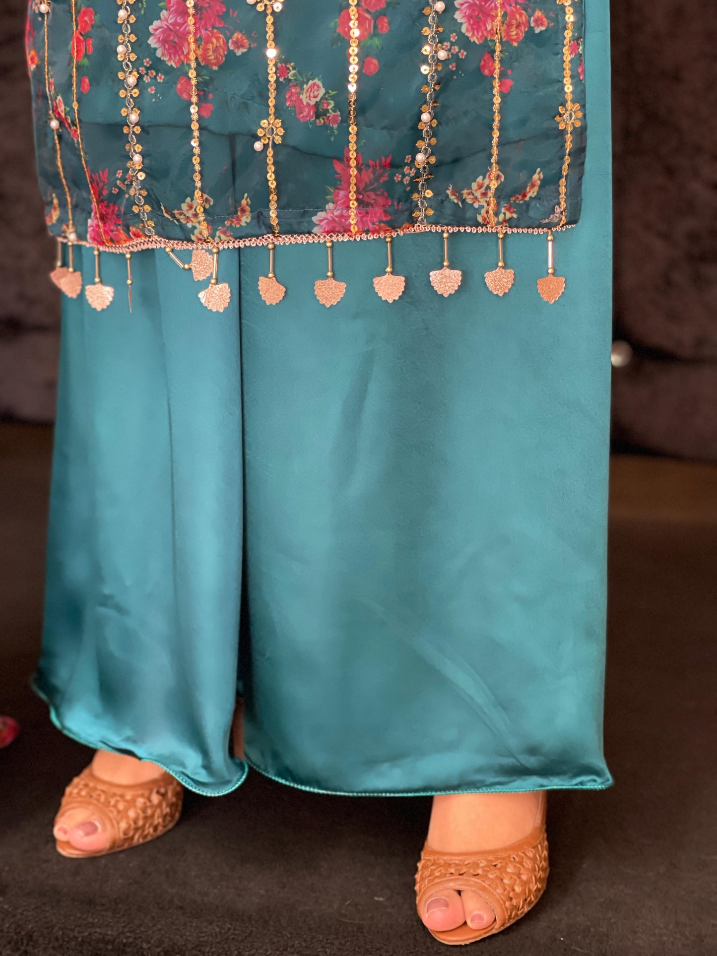 HANIA - PRINTED ORGANZA-GREEN