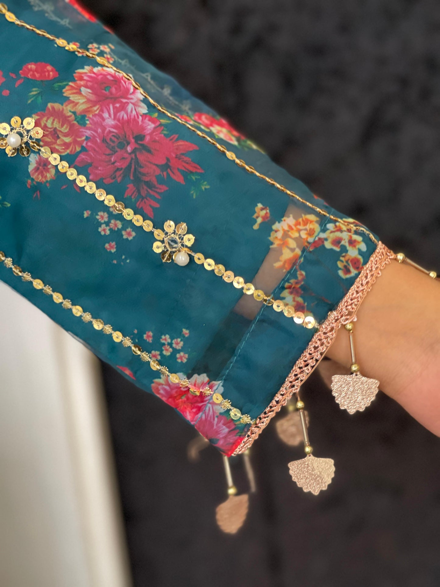 HANIA - PRINTED ORGANZA-GREEN